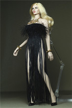 Coleção 1/6 vestido franjas preto escala, conjunto de roupas para bonecos de 12 polegadas phicen tble jiaoul bonecos modelo de brinquedo 2024 - compre barato
