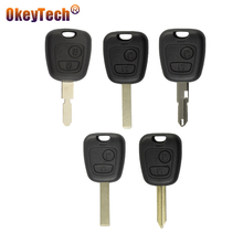 OkeyTech 2 Button Car Key Shell Case Fob For Peugeot 107 207 307 407 206 306 406 Citroen C1 C2 C3 C4 Saxo Xsara Picasso Berlingo 2024 - buy cheap