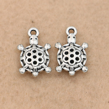 KJjewel-Colgante de tortuga Chapado en plata antigua, accesorios de bricolaje para fabricación de joyas, pulsera, 19x12mm, 10 unids/lote 2024 - compra barato