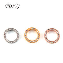 TDIYJ 10pcs New Arrival Circle Cz Crystal Spring Clasp fit Floating Charms Locket Pendants for Women 2024 - buy cheap