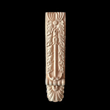 China Floral Woodcarving Decal Style Rubber Wood Carved Corner Applique Decor Frame Wall Doors Decorative Figurines 2024 - buy cheap