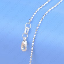 Nova moda 1pc 18 "genuine 925 seção de prata esterlina facetada bola jóias colar correntes com fecho lagosta 2024 - compre barato
