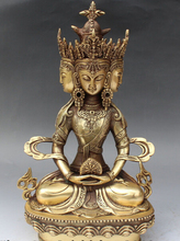 14" Tibet Tibetan Buddhism 4 Face Amitayus longevity God Goddess Buddha Statue 2024 - buy cheap