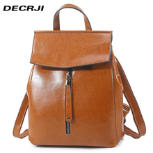 DECRJI Mochila Mulheres Genuínas Sacos de Ombro de Couro Crossbody Sacos de Moda Feminina Mochila de Viagem de Grande Capacidade Bolsa Feminina 2024 - compre barato