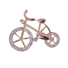 Bicicleta retro precioso cristal broche de moda chal bufanda hebilla de alto grado femenino de doble uso joyería 2024 - compra barato