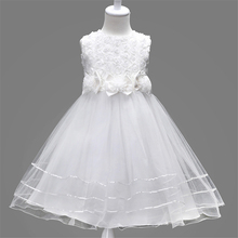 Baby girl white Sleeveless princess dress girls 2018 Kids Vest Sling Lace bowknot belt party evening Dresses for wedding frocks 2024 - buy cheap