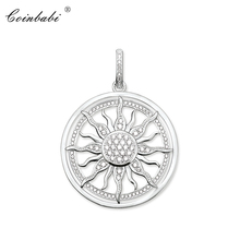 Pendant Sun 925 Sterling Silver White Zirconia For Women Trendy Jewelry Gift Europe Key Chains Pendant Jewelry Fit  Necklace 2024 - buy cheap