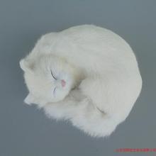 Bonita simulación de gato blanco de polietileno y pieles gato durmiendo modelo regalo cerca de 25x20x11cm 240 2024 - compra barato