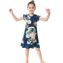 2019 new design girls 3d flower printing dresses children girl princess castle dress baby dresses kids clothing for  2-10 years 2024 - buy cheap