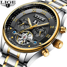 LIGE Brand Men watches Automatic Mechanical Tourbillon Classic Watch Men Full Steel business WristWatch Man Relojes Hombre 2017 2024 - buy cheap