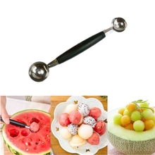 Стальная двухконцевая ложка для арбуза, Баллер для мороженого, фруктовая ложка, инструмент для приготовления пищи, кухонные аксессуары, гаджеты 2024 - купить недорого
