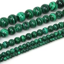 Great Choice 4mm 6mm 8mm 10mm 12mm Malachite Bead Round Loose Spacer stone Beads For fashion jewelry 2024 - купить недорого