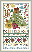 Flowers alphabet cross stitch kit cartoon 14ct 18ct count canvas stitches embroidery DIY handmade needlework plus 2024 - buy cheap