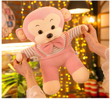 Плюшевая мультяшная розовая обезьянка, около 40 см, пуховая хлопковая Мягкая кукла, детская игрушка, подарок на день рождения b1998 2024 - купить недорого
