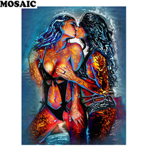 5d quadrado/mulher redonda casal gay diy diamante bordado completo mosaico padrão kit pintura diamante imagem arte 2024 - compre barato