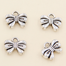 Wholesale 45pcs Tibetan Silver Bow Charms Pendants 12x9.5mm 2024 - buy cheap