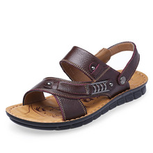 beach shoes men's trend  Outdoor casual non-slip summer sandals 100% leather men's sandals 2024 - buy cheap