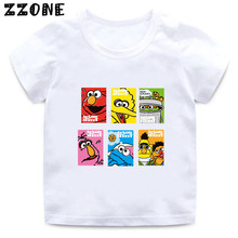 Boys and Girls The Sesame Street Cartoon Print T shirt Kids Cookie Monster and Elmo Funny Clothes Baby Summer T-shirt,HKP5255 2024 - buy cheap