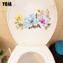 Yoja adesivos de parede embutidos e flores rosas lindas quarto mural decoração de banheiro vaso sanitário 2024 - compre barato