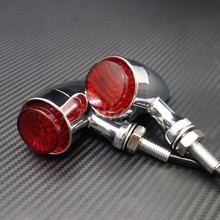 Chrome Heavy Metal LED Bullet Brake Tail Indicator Light For Harley Sportster 883 1200 XL Bobber Chopper 2024 - buy cheap