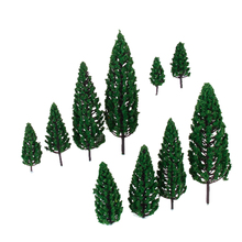 10Pcs 4.8-16cm Train Set Scenery Landscape Model Pyramidal Trees Garden Park Layout O Scale 1:50 2024 - buy cheap