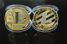 50pcs/lot free shipping litecoin BTC bitcoin Crafts wholesale GOLD plated PPC 10 physics coin 2014 new coin copy coins 2024 - buy cheap
