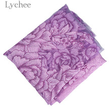 Tela de gasa de peonía, tejido de alta calidad púrpura, suministros de tela DIY para cenefa de cortina, Lychee Life, 100x200cm 2024 - compra barato