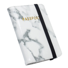 Advanced white marble pattern PU Leather Travel Passport Holder with bandage Passport Cover Credit Card ID Bag with traveling 2024 - buy cheap