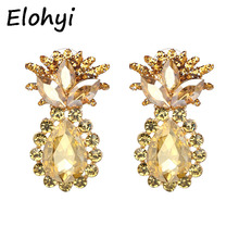 ELOHYI-Pendientes grandes de cristal con diamantes de imitación para mujer, Aretes llamativos, joyería de cristal, Aretes, regalo al por mayor 2024 - compra barato