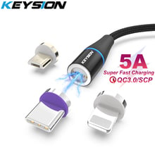 KEYSION 5A Magnetic USB Type-C Cable For Huawei Samsung Xiaomi USB C fast Cable Micro USB Phone Magnet Charger For iPhone XR XS 2024 - buy cheap