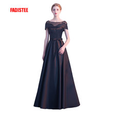 FADISTEE New arrival party evening dresses Vestido de Festa prom elegant Robe De Soiree black satin sleeveless pattern beads 2024 - buy cheap