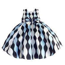 Vestido con estampado geométrico para niñas, ropa de princesa para fiesta de cumpleaños, talla 2-7T, Verano 2024 - compra barato