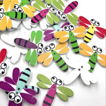 50pcs Mix dragonfly Wooden Buttons Fit Sewing Scrapbooking decoration 30mm WB480 2024 - buy cheap