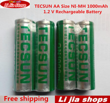 4pcs/ lot TECSUN AA Size NI-MH 1000mAh 1.2V Rechargeable Battery 2024 - купить недорого