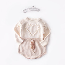 Knitted Baby Romper Autumn Newborn Baby Clothes Long Sleeve Pompom Infant Baby Girl Boy Romper Baby Jumpsuit Onesie Overalls 2024 - buy cheap