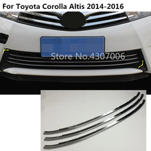 Car body styling Stainless steel trim Front up Grid Grill Grille racing hoods 3pcs For toyota Corolla Altis 2014 2015 2016 2024 - buy cheap
