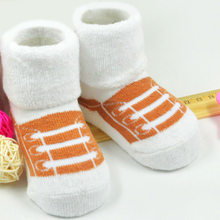Hot Sale Stylish Cute Shoe lacing pattern Socks 1 pair Infant Newborn Socks 100% Cotton Sock Baby Non-slip Suitable 3M-3 Year 2024 - buy cheap