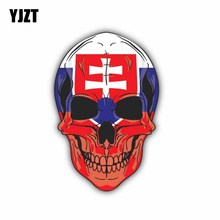 YJZT 8.5CM*13CM Slovakia Skull Flag Car Sticker Motorcycle Accessories Decal 6-1355 2024 - buy cheap