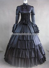 Long Sleeves Black Gothic Victorian Style Gown/gothic dress cosplay 2024 - buy cheap