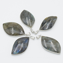 Pingente de pedra labradorite natural, colar feminino masculino de cristal de cura, joias espirais 2024 - compre barato