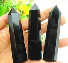 3 pçs varinha de cristal de quartzo de obsidiana natural 50-70mm, varinha de terminação única para cura 2024 - compre barato