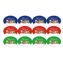 120 pçs/lote novo feliz natal urso bonito oval em forma de embalagem bolo de vedação etiqueta adesivo presente para crianças 2024 - compre barato