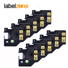 Dymo-impresora de etiquetas 45023, cintas de etiquetas laminadas para impresora LabelManager 45023, color negro y dorado, compatible con D1, 12mm, 10 Uds. 2024 - compra barato