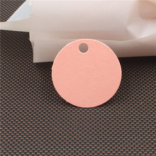 200Pcs/Lot Lovely Packaging Labels Round Diameter 3cm Pink Hang Tags Kraft Paper Label Cute Blank Tag Label Paper Tags Favors 2024 - buy cheap