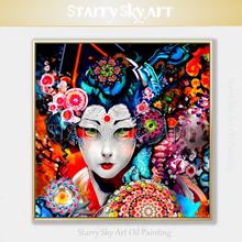 Arte de pared de moda pintado a mano, pintura al óleo abstracta moderna del cantante japonés sobre lienzo, pintura al óleo de hermosa mujer japonesa 2024 - compra barato