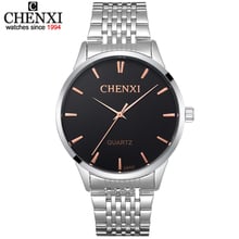 CHENXI Famous Original Brand Stainless Steel Quartz Watch Men's Business Analog Wristwatches Silver Band With 2Colors Dial Watch 2024 - buy cheap