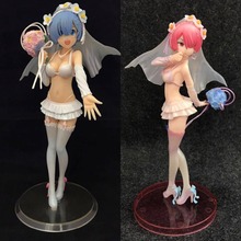 Anime Re:Life in a different world from zero Death or Kiss Rem Ram Wedding Dress ver. PVC Action Figures Model Toys Doll 23cm 2024 - buy cheap