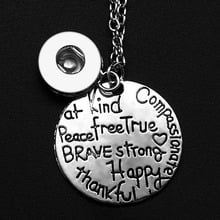 New DJ0043 Beauty Fashion Round Words charm Snap necklace 50cm fit DIY 12MM charm snap buttons jewlery 2024 - buy cheap