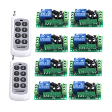 Interruptor de Control remoto inalámbrico RF DC 12V/10A 1CH, 8 receptores y 2 transmisores, código de aprendizaje, DIY, SKU preferido: 5446 2024 - compra barato