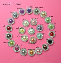 Botón de diamante de imitación de doble fila, 25mm, mezcla de colores (BTN-5617), envío gratis, 50 Uds. 2024 - compra barato